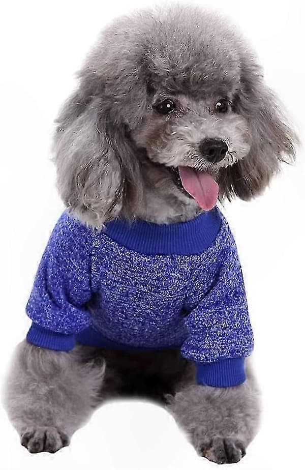 Mørkeblå Strikket Sweater til Små Hunde Dark Blue 11.3in*7.09in