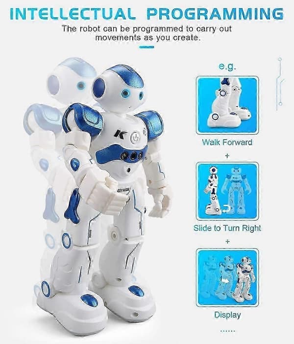 Bevægelsesstyret fjernbetjent programmerbar RC-robotlegetøj Blue