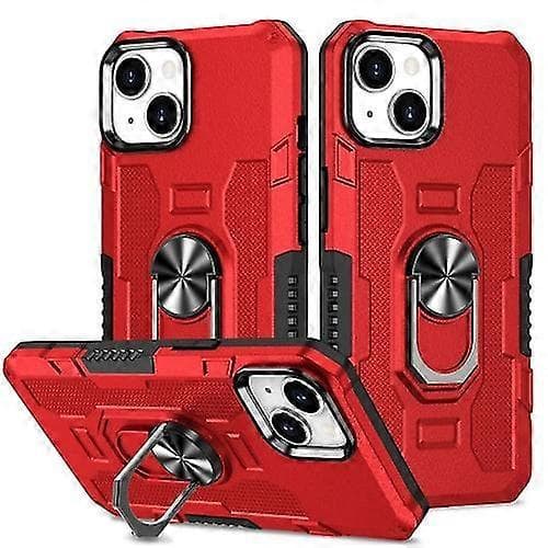 Compatible with Compatible iPhone 15 Ring Holder Armor Hybrid Cell Phone Case CJY Red Red 15 Plus