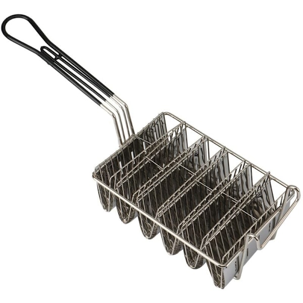 Taco Friturekurv, Taco Skal Friture, Holder 6 Skal Friture Taco Kurv med Gribehåndtag