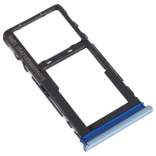 For TCL 30 / 30+ / 30 5G KOMPATIBEL SIM-kortskuff + Micro SD-kortskuff Blue