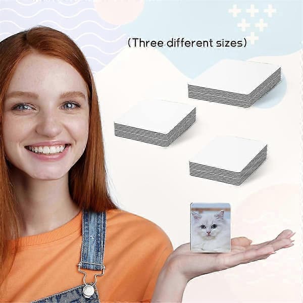 40-pack rektangulära kylskåpsmagneter, 7,5x5,5 cm, DIY-hantverksmaterial för hem, kök, kontor, inredning och presenter