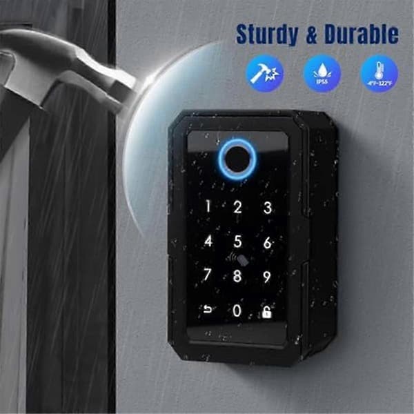 Smartkey-låseboks, trådløs elektronisk nøgleboks med app og Bluetooth-kode Black