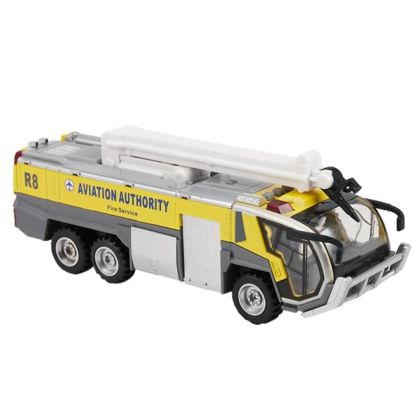 1:32 Lufthavnsbrandbil Brandbil Elektrisk trykstøbt tekniske køretøjer Bilmodel Legetøj med lydlys Træk tilbage Gaver, gul