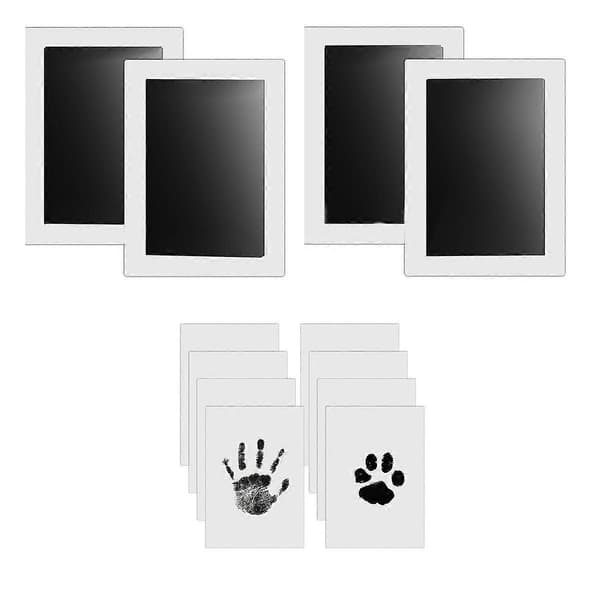 Tryckkit för hundkatter, 4 bläckfria tryckdynor, 8 avtryckskort, nosavtrycksstämpeldyna för, Touch Kit WhiteBlack