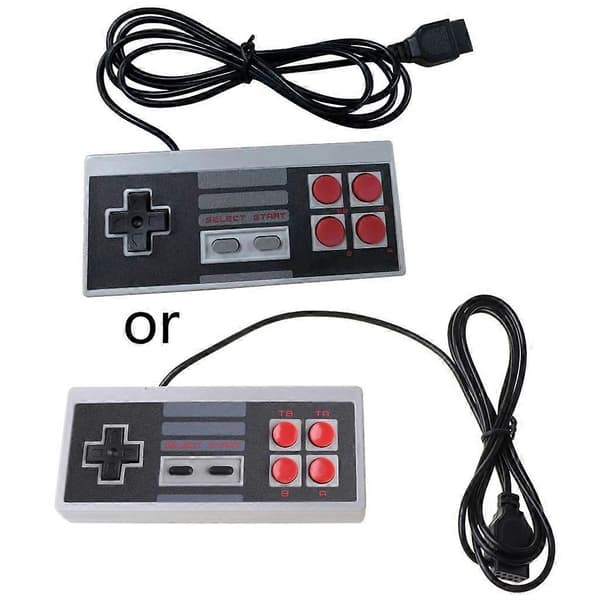 Håndtak Spillkontroller Klassisk Kablet 4 Knapper 9 Pin NES Spilltilbehør Black