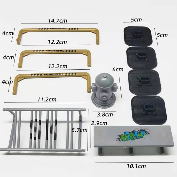 10 stk/sett Skateboard Scene Rekvisitter Kompakt Utsøkt Håndverk Plast Fingerboard Hindringer Gater Barrièrer For Innendørs Jiyuge