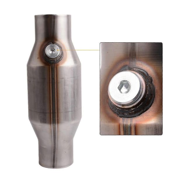 2 stk 2,5 tommer spunnet universell katalysator høy strømning rustfritt stål 425250 eksoskatalysator C 2Pcs