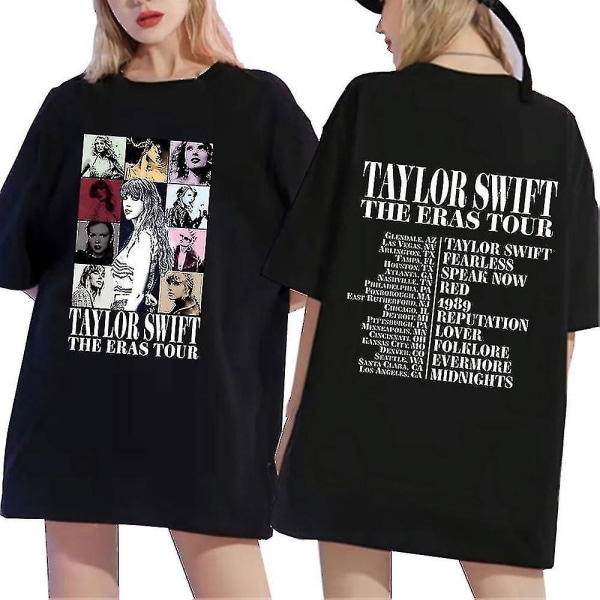 Taylor Swift T-skjorte kortermet T-skjorte med trykt The Best Tour Fans Tops Collection Gift Black S