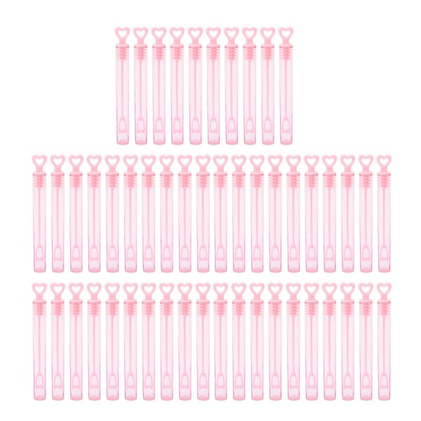 50 stk mini boblestaver for barn hjerteformede rosa gjennomsiktige boblestaver Festgaver til spillbelønninger bryllup