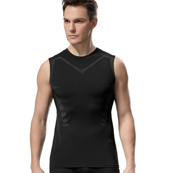 Ionic Shaping Vest, menns brystgynekomasti kompresjonstopp for menn White 2XL