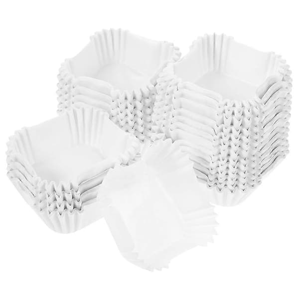 2000 stk. Cupcake Papirforme Fødevaregodkendt Papir Dessertkopholdere Bageforme Muffinforme (Stor) White 6.50X6.50X2.50CM