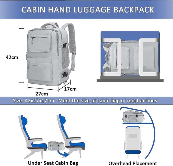 Rejserygsæk til Ryanair kabinetaske under sædet håndbagage