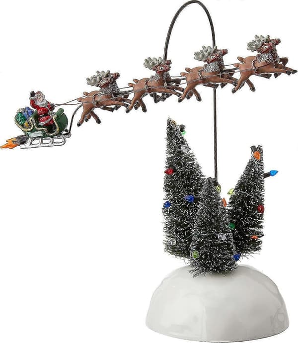 Juleferieby Animert Flammende Sleigh TilbehørsfigurCJY