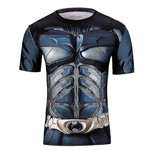 Superhelt Punisher Kort Ermet Sports T-skjorte Trening 3D Kompresjon Hurtig Tørking Trening Menn Løping Trening Fitness Topp Rashguard 16 L