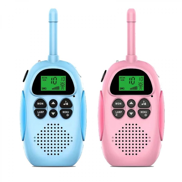 Veeki walkie talkies för barn Uppladdningsbar 1500 mah långdistans walkie talky för pojkar, flickor, med 22 kanaler 2-vägsradio och LCD-skärm, leksakspresent 2 P