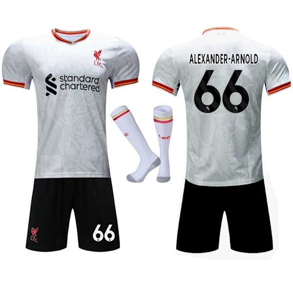 Liverpool FC Bortaströja Set för Barn och Vuxna med Strumpor Nr 66 Alexander-Arnold - Perfekt Nr 66 Alexander-Arnold No.66 Alexander-Arnold 26