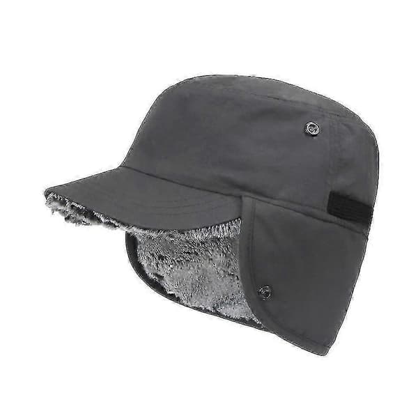Vintermössa med öronlappar och skärm Basecap Trapper Vattentät Unisex Black