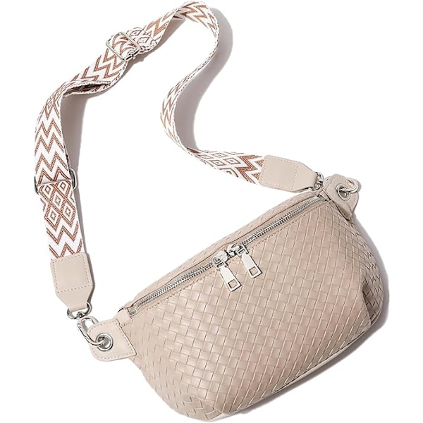 Sling bag för kvinnor, trendig reseväska i konstläder med justerbar rem khaki
