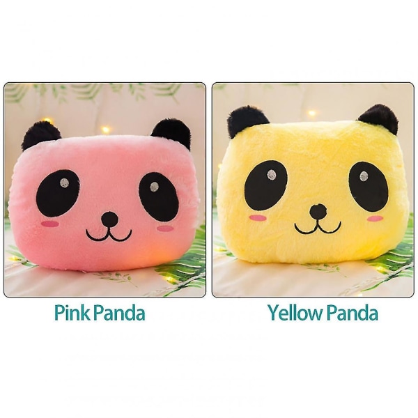 Luminous Panda Kudde Plyschleksak Jättedocka Luminous Panda Alla hjärtans dag Färgkudde Luminous Panda Plyschkudde 2021 | Lyxkudde (gul)