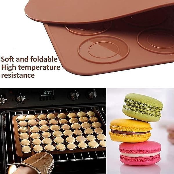 Macaron Silikone Bageform Sæt, Non-Stick 48 Kapacitet Macaroon Bageplade, Franske Macarons