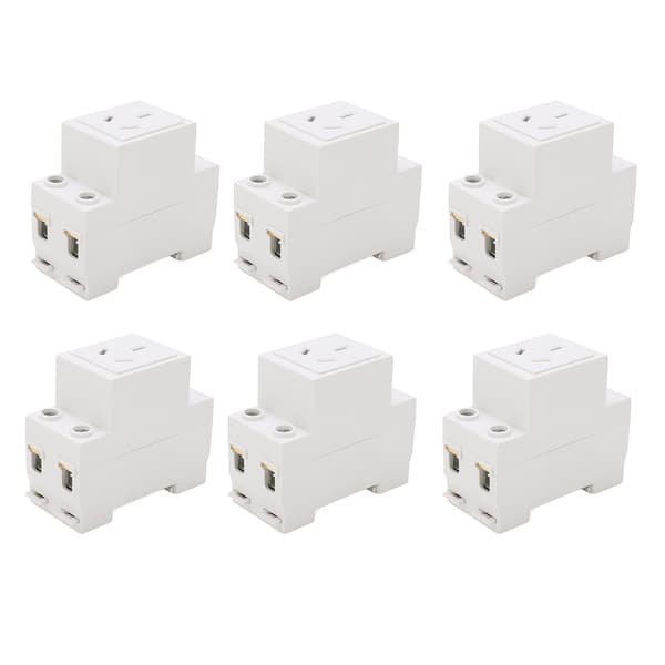 6 st Modular Socket Guide Rail Power Socket 3 Hole 250V Industrial Power Socket for Electrical Appliance AC30‑103 10A