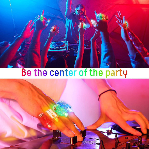 100 stk LED Fingerlys Lyse Finger Rave Lys Finger Ring Glødestikker Små Finger Laser Høytidslys Opp Finger Ringer Cc