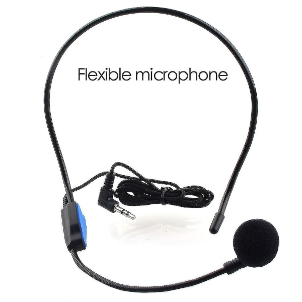 Stemmeforsterker, oppladbart Pa-system med kablet mikrofon for lærere, turguide og mer (svart)