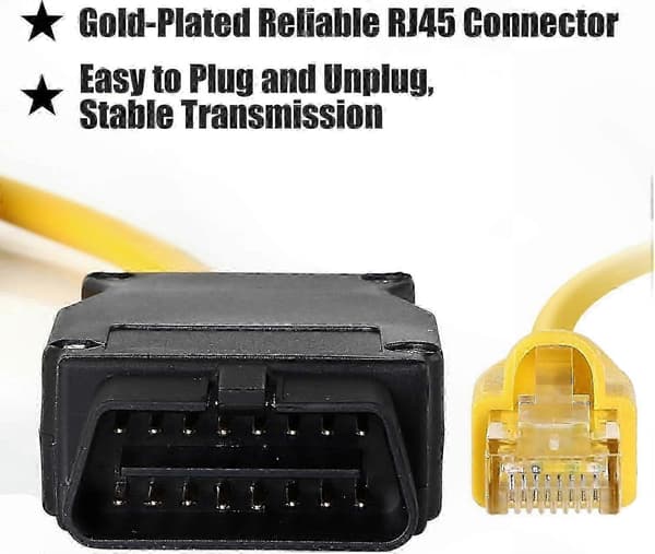 2025 Enet OBD2-kabel for F-serie koding, ENET-kabel RJ45 kompatibel med ESYS ICOM ISTA Bootmod3 Bimmercode OBD-kabel, 9.84ft/3M