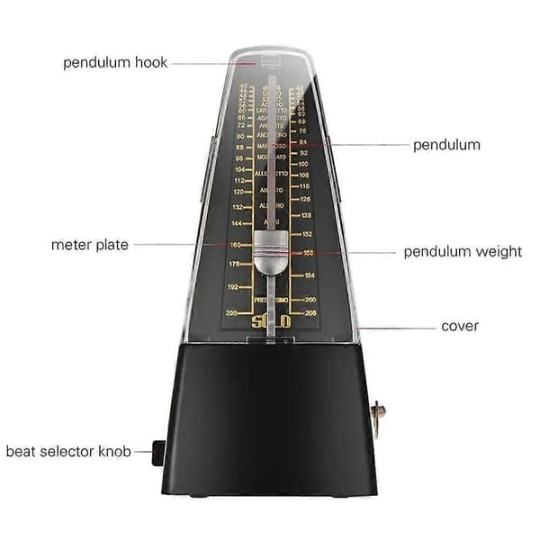 Standard Præcision Mekanisk Metronom til Klaver, Guitar Black