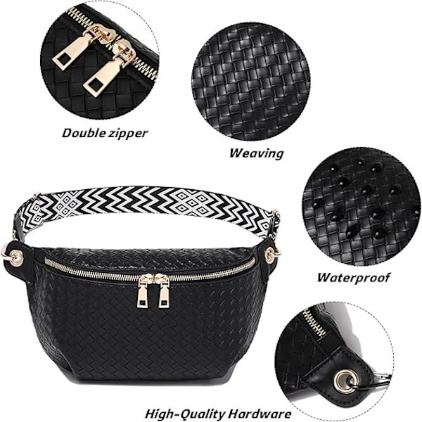 Sling bag för kvinnor, trendig reseväska i konstläder med justerbar rem khaki