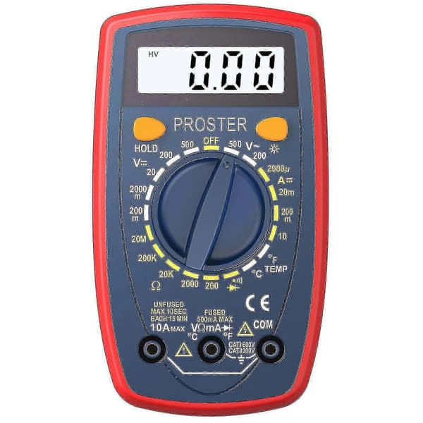 Proster 1999 LCD Digital Multimeter Multi Tester Testledning Bakgrundsbelysning Diodtest CJY