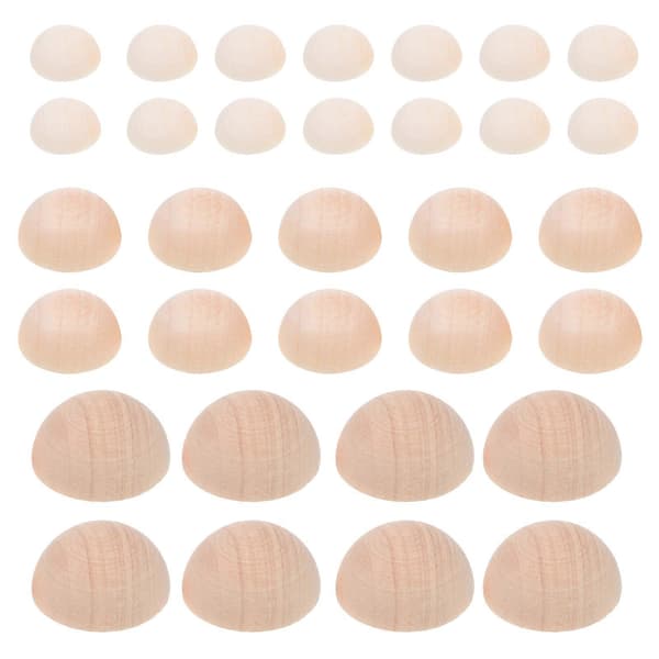 150 st bulk leksak trähalvklot trähalvsfär mini halv träpärlor obehandlade halv träpärlor bulk Light Brown 2X2cm
