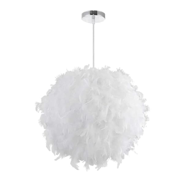Nyhet Fjær Pendel Taklampe Lysekrone E27 Justerbart Tau 40cm