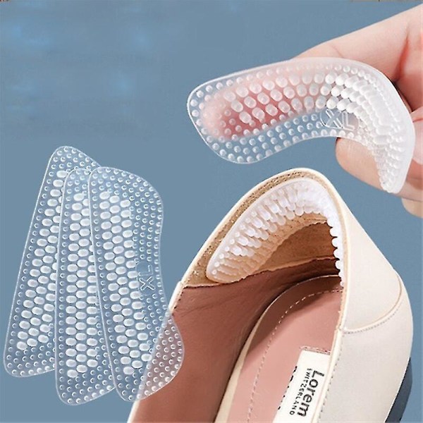 2 par hælgrep for høye hæler, silikonhæler Klistremerkegrep for løse sko Anti-skli Forhindrer gnidning av blemmer Transparent S