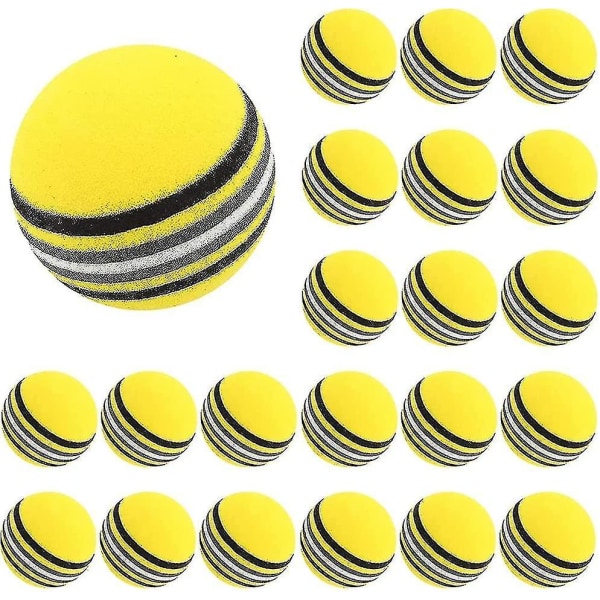 20 st 42mm skum golfövningsbollar Svamp Golfträningsboll Regnbågssvampboll Mjuk för inomhus- eller utomhusträning, gul