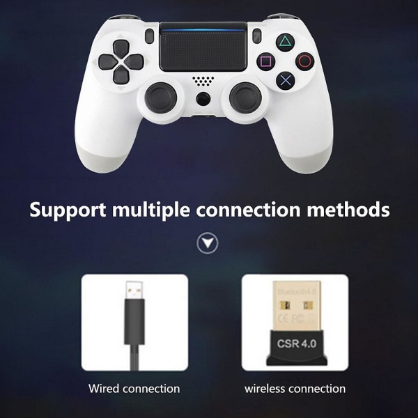 Dualshock 4 trådløs controller kompatibel med Playstation 4 - Glacier White