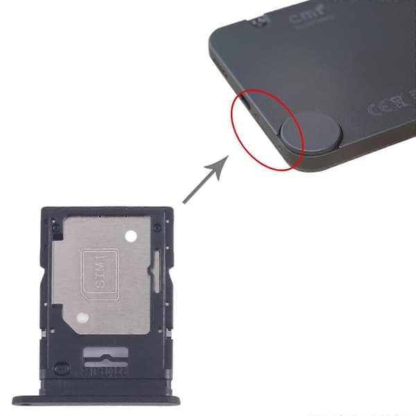 For Nothing Phone CMF Phone 1 SIM-kortskuff Black