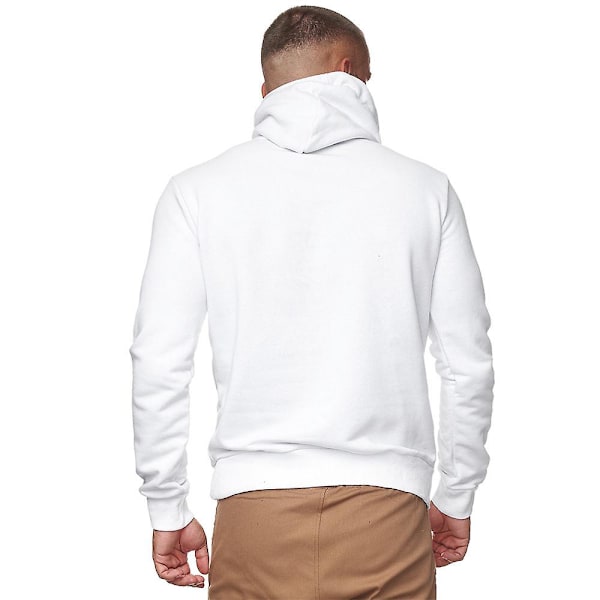 Herrar Toppar Huvtröja Sport Hoodies Ansiktsmasker Pullover Vit White XL