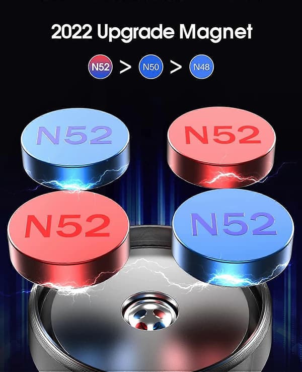 [2-pak] Magnetisk telefonholder 360 justerbar (sort)