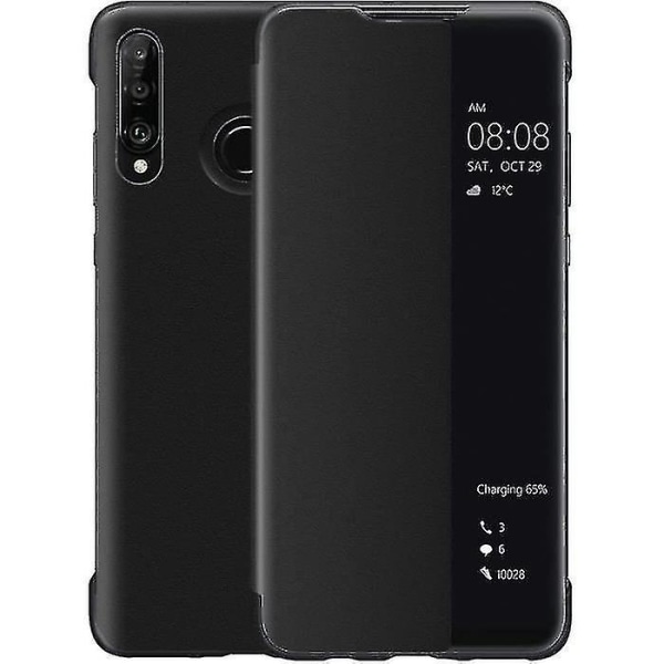 Huawei P30 Lite case, Smart View -nahkainen case, [power ][täysi suojaus](p30lite,bla -q