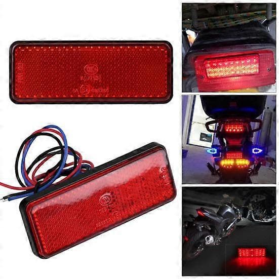 Tail Light 24 LEDs Energy Saving Rectangle 12V Super Bright Side Warning Lamp CJY red