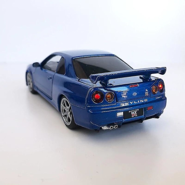 Qian 1/32 Alloy R34 Skyline Gtr Leikkiautomalli (sininen)