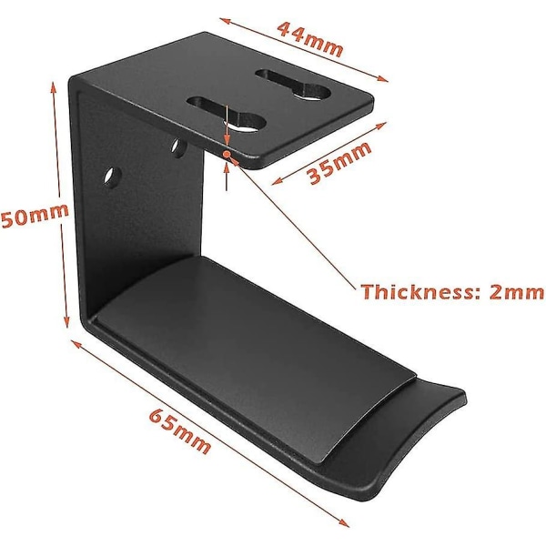 Hodetelefonholder, Gaming Hodetelefon Henger Aluminium Hodetelefon Stativ Veggmontert Hodetelefonholder Øretelefon Display Øretelefon Krok Kompatibel (1 stk, Svart)