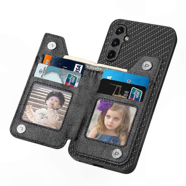 Läder PC TPU Plånboksfodral med dragkedja för Galaxy A35 5G Smartphonefodral Skydd