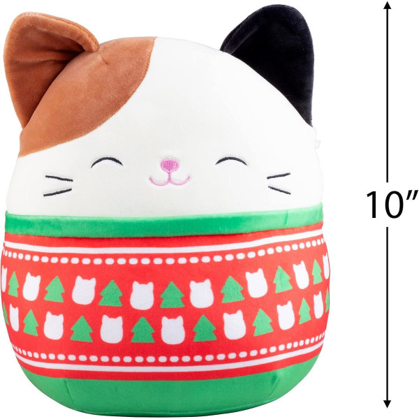 10\" Cam Katta med Julegenser - Offisiell Kellytoy Juleplysj - Samleobjekt Myk & Squishy Julekatt Plysjdyr - Gave Til Barn