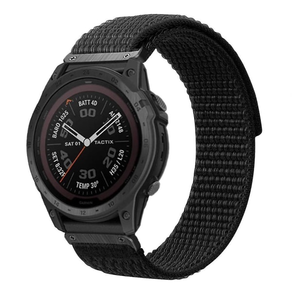 Til Garmin Tactix 7 Pro/Fenix ​​7X/Fenix ​​6X Pro 26 mm nylonurrem udskiftning af håndledsrem