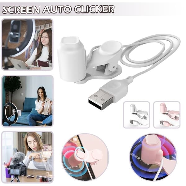 USB Auto Clicker Tapper Telefonskjerm Auto Clicker HVIT white