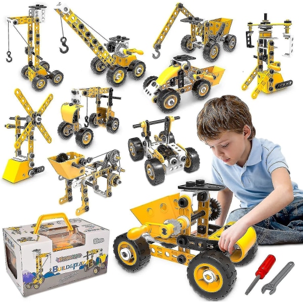 Pedagogiska byggleksaker Staminlärningssats, byggblock för förskolebarn, tekniska leksaker Kreativt set Present för pojkar i åldern 5-10+ år