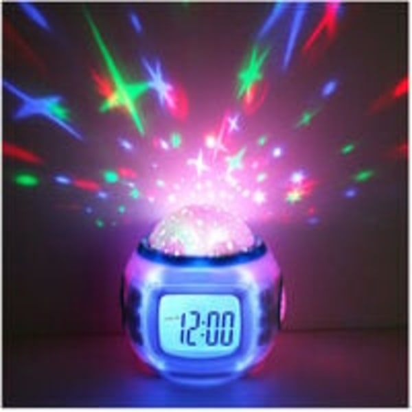 1pc digital alarm clock star projector music timer calendar for kids boys girls